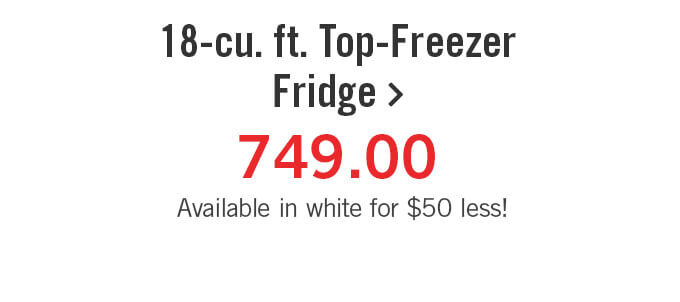 18-cu. ft. Top-Freezer Fridge.