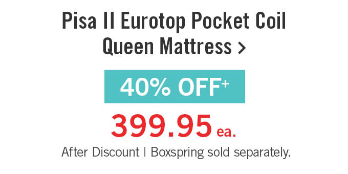 Pisa II Eurotop Pocket Coil Queen Mattress.