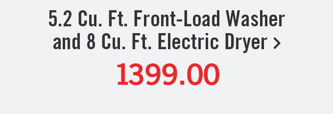 5.2 Cu. Ft. Front-Load Washer and 8 Cu. Ft. Electric Dryer.