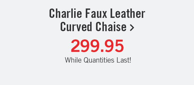 Charlie Faux Leather Curved Chaise.