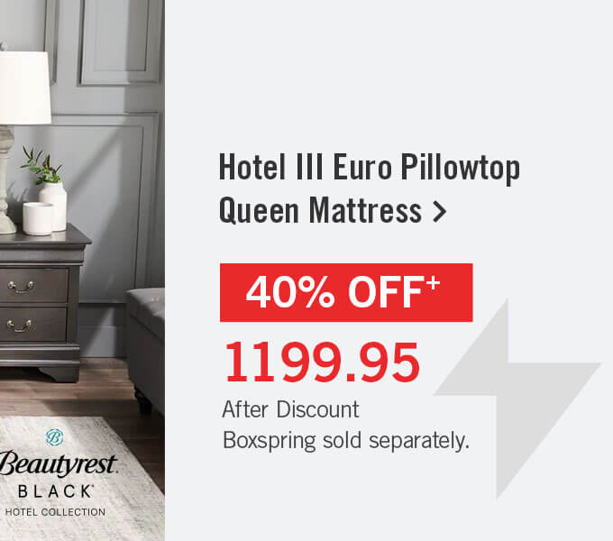 Beautyrest Black Hotel III Euro Pillowtop Queen Mattress.