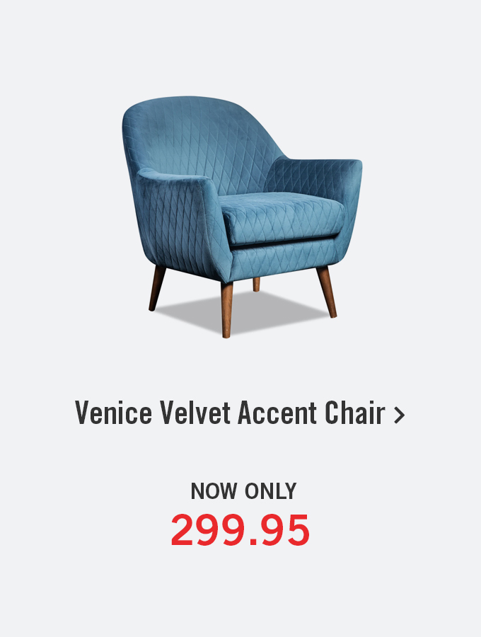 Venice velvet accent chair.