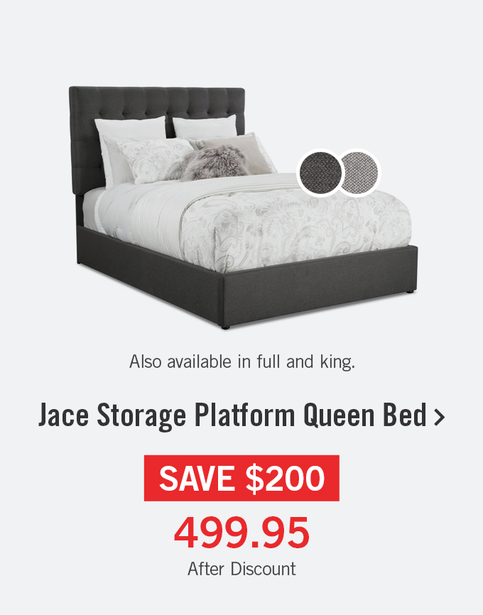 Jace storage platform queen bed.