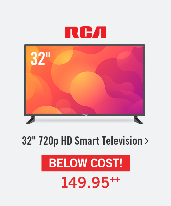 RCA 32 inch 720p HD Smart Television.