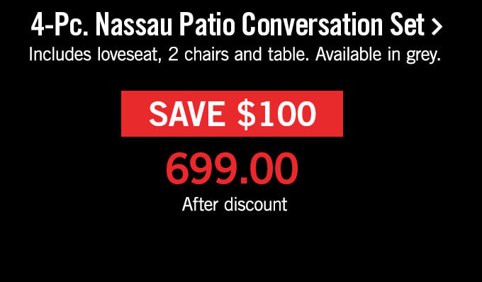 4-Pc. Nassau Patio Conversation Set.