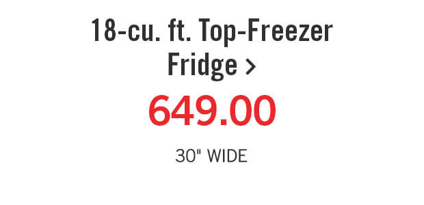 18-cu. ft. Top-Freezer Fridge.