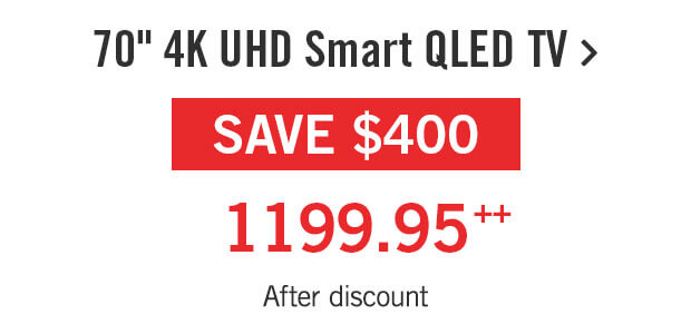 70" 4K UHD Smart QLED TV.