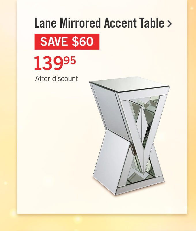 Lane Mirrored Accent Table - Silver