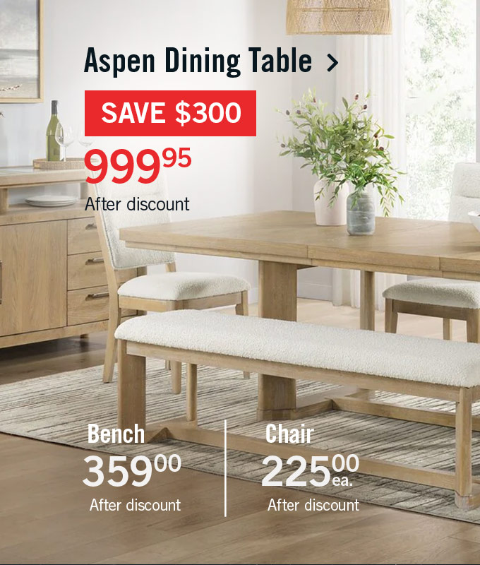 Aspen Dining Table.