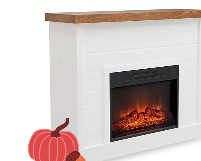 Mehgan 43.8" Modern Electric Fireplace.