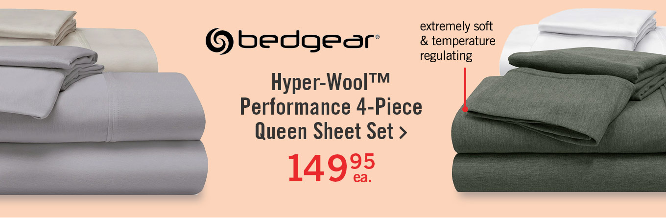 Hyper-Wool™ Performance 4-Piece Queen Sheet Set.