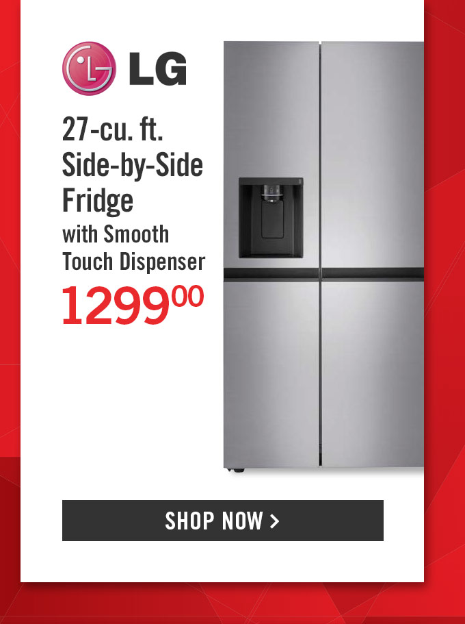 27-cu. ft. Side-by-Side Fridge with Smooth Touch Dispenser