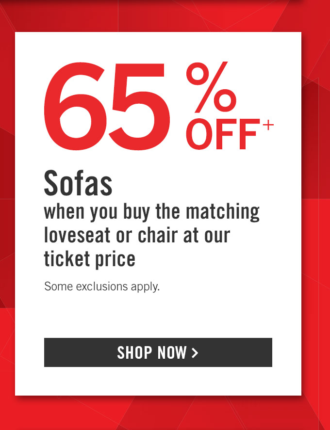 65% off Sofas