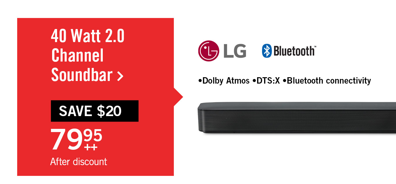 LG 2.0 CH Bluetooth Dolby Atmos DTS:X Soundbar