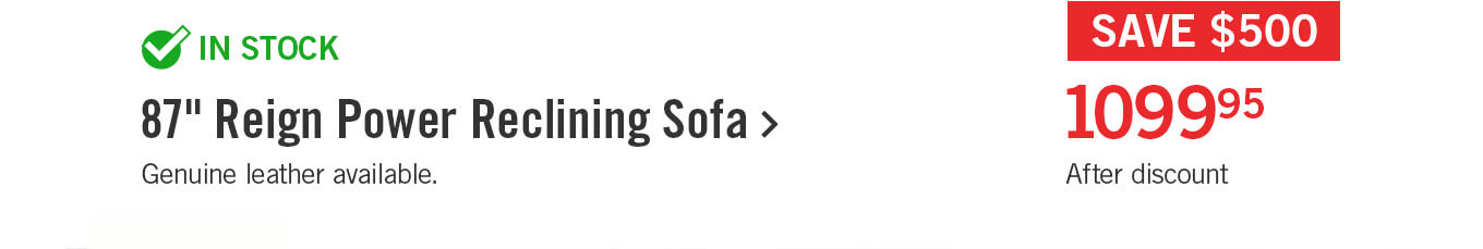 87" Reign Power Reclining Sofa.