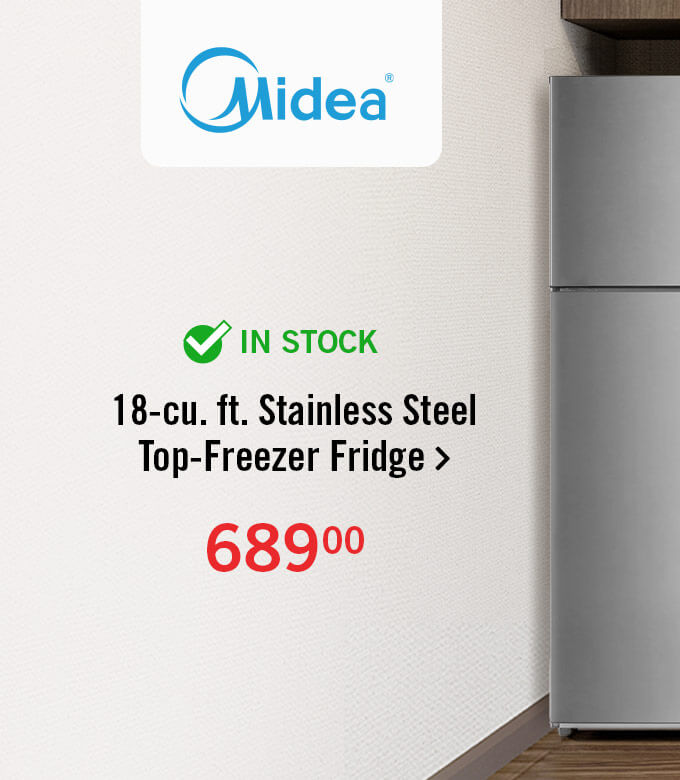 18-cu. ft. Stainless Steel Top-Freezer Fridge.