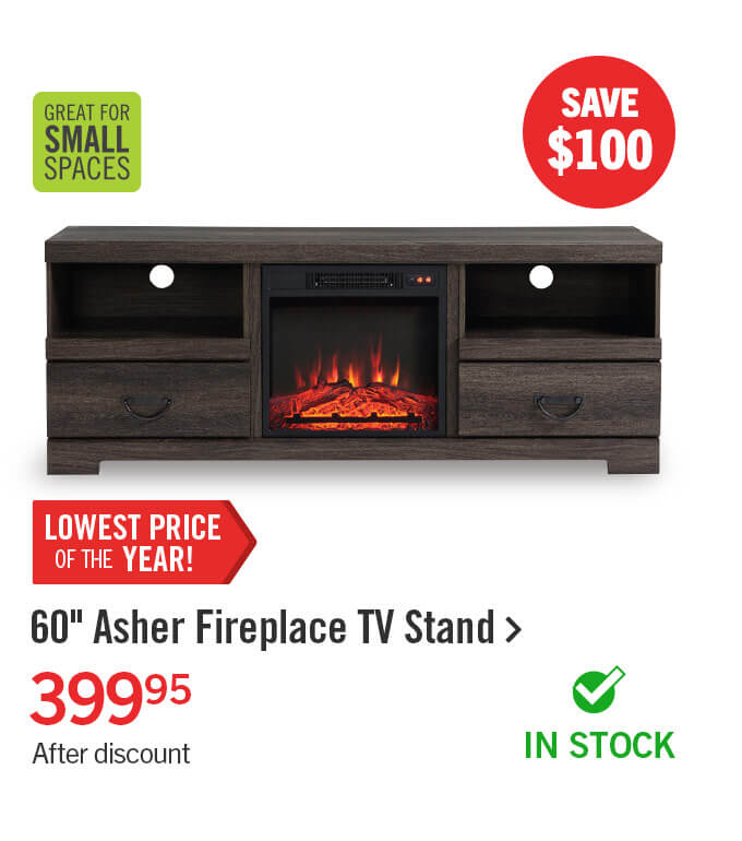 60" Asher Fireplace TV Stand.