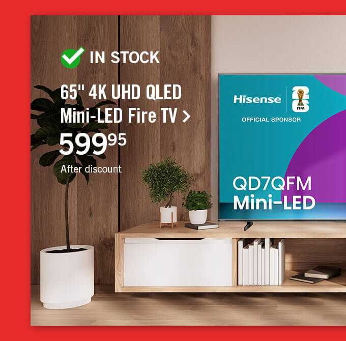 65" 4K UHD QLED Mini-LED Fire TV.