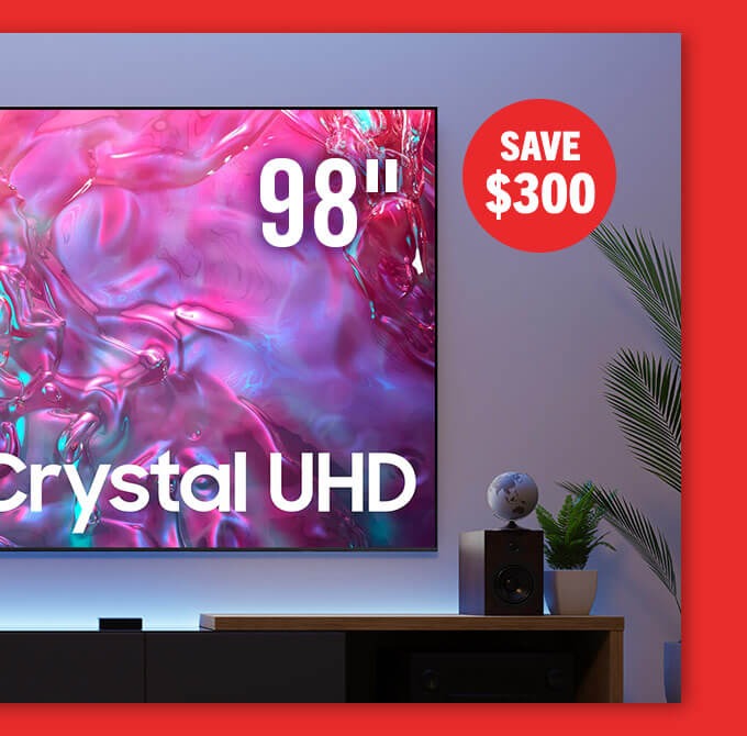 98" Super-sized 4K UHD Smart TV.