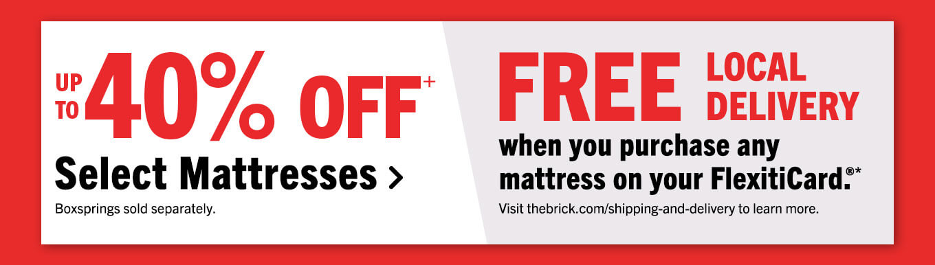 Up to 40% Select Mattresses.