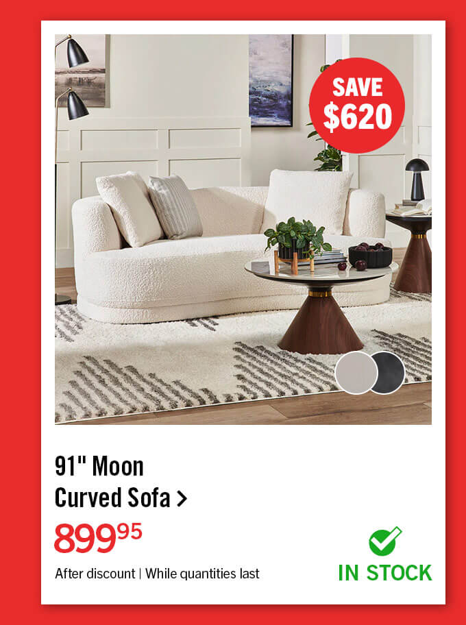 91" Moon Curved Sofa.