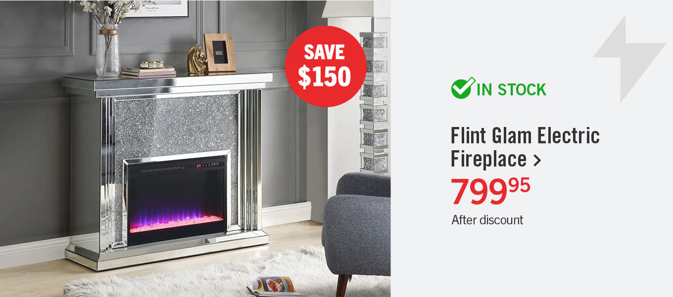 Flint Glam Electric Fireplace.
