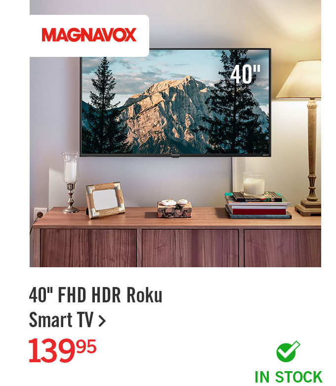 40" FHD HDR Roku Smart TV.