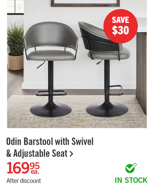 Odin Barstool with Swivel & Adjustable Seat.