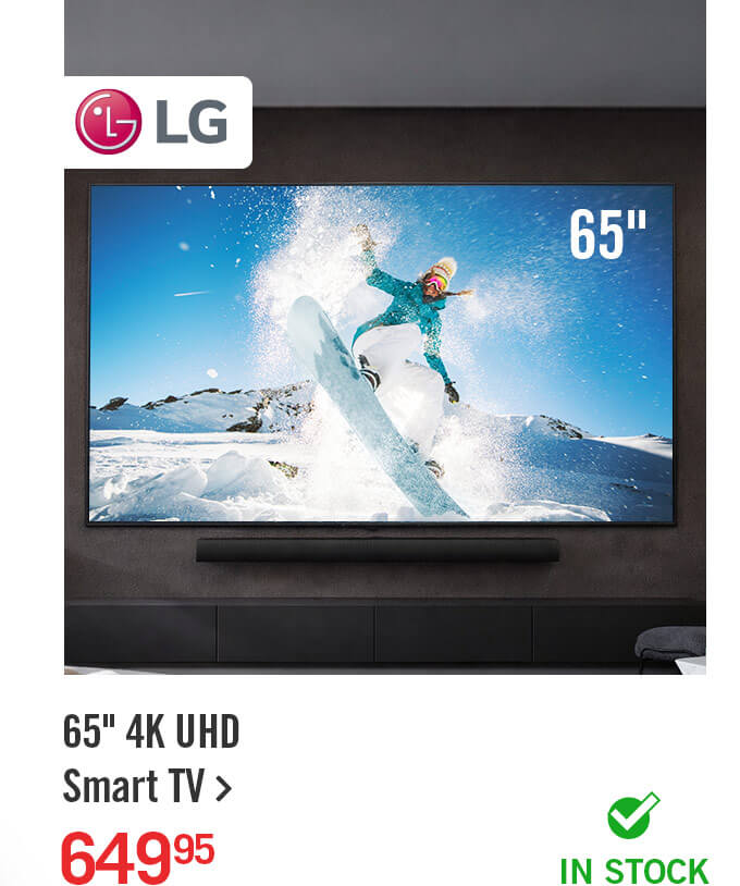 65" 4K UHD Smart TV.