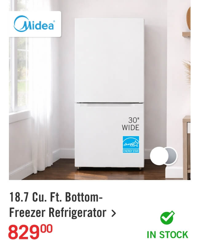 18.7 Cu. Ft. Bottom-Freezer Refrigerator.