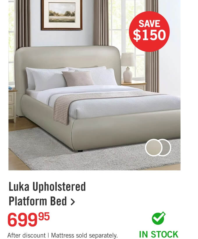Luka Upholstered Platform Bed.