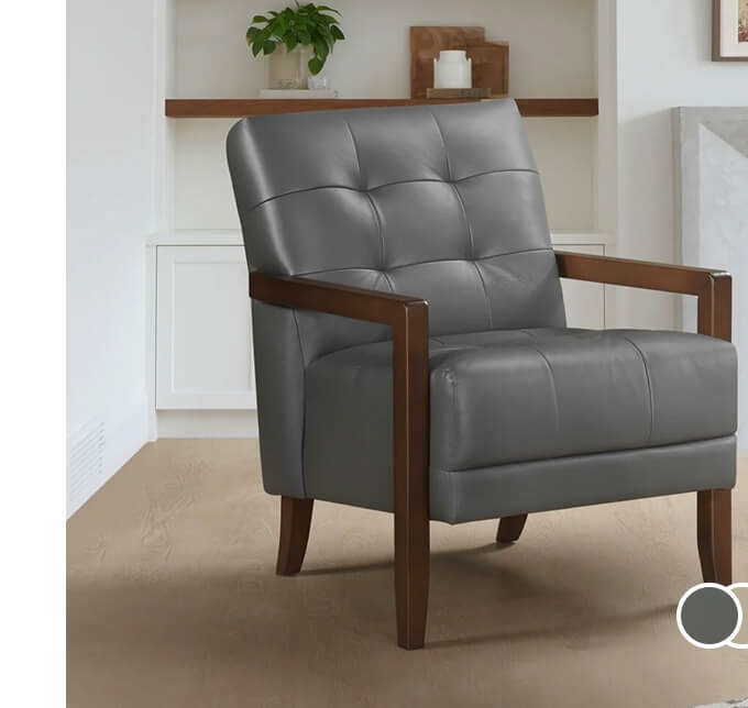 Enzo Genuine Leather Accent Chair.