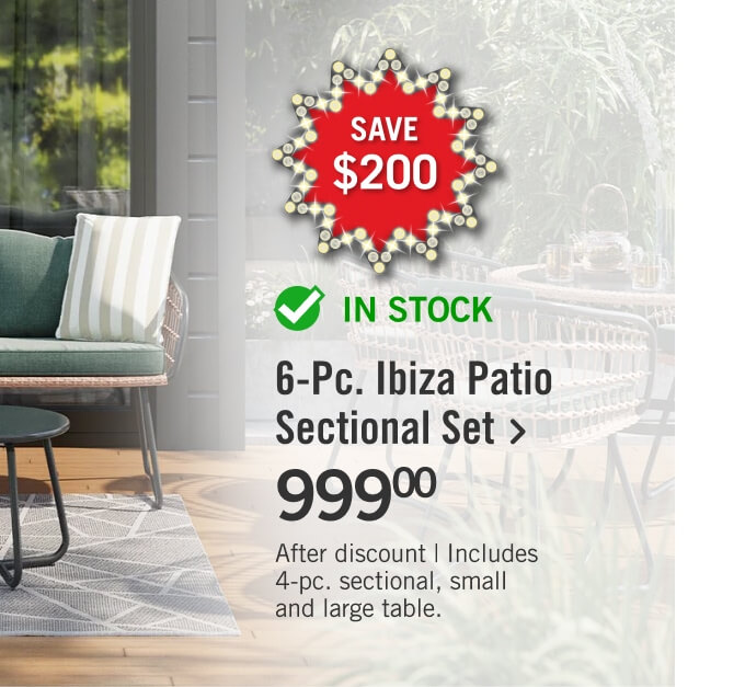 6-Pc. Ibiza Patio Sectional Set.