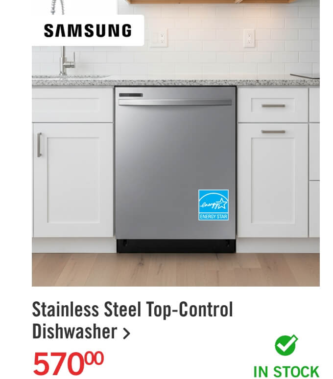 Stainless Steel Top-Control Dishwasher.