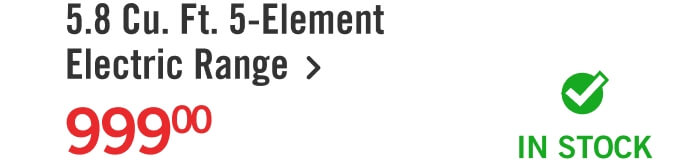 30" 5.8 Cu. Ft. 5-Element Electric Range with True Convection.