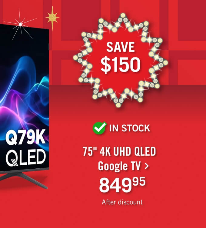 75" 4K UHD QLED Google TV.