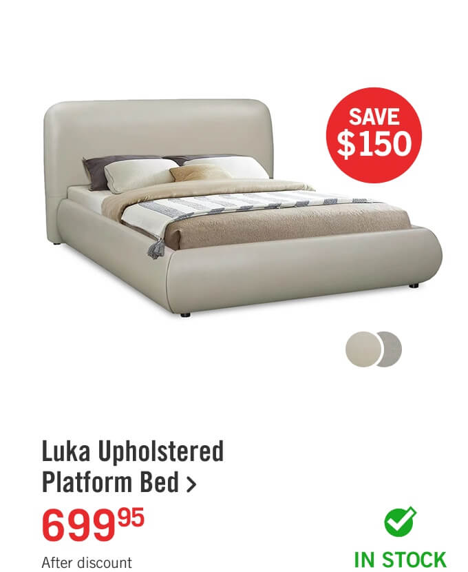 Luka Upholstered Platform Bed.