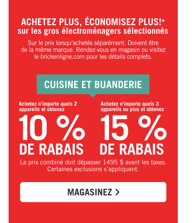 Buy more, save more on select major appliances.