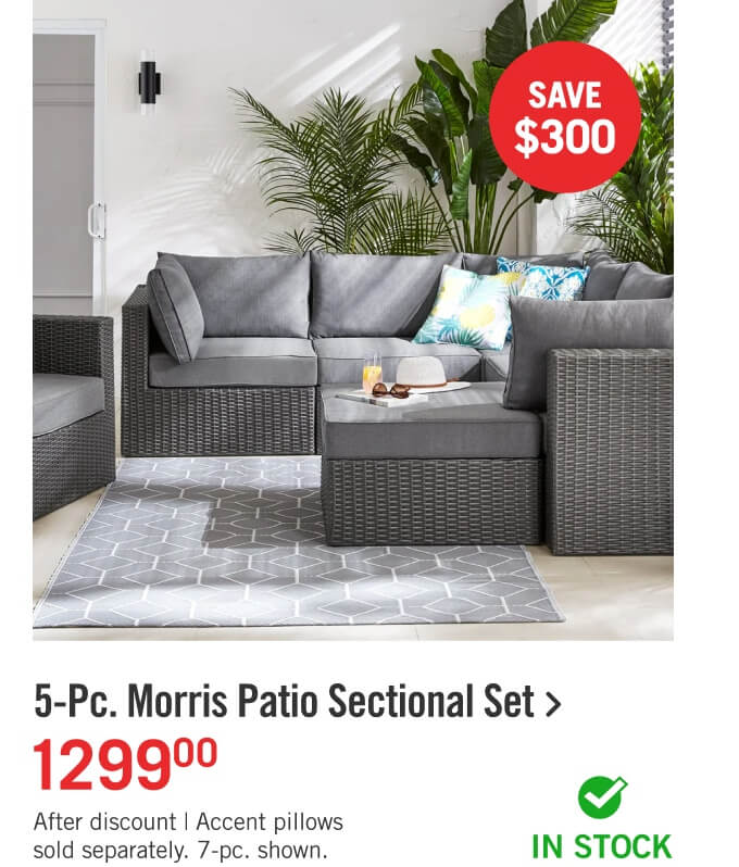 5-Pc. Morris Patio Sectional Set.