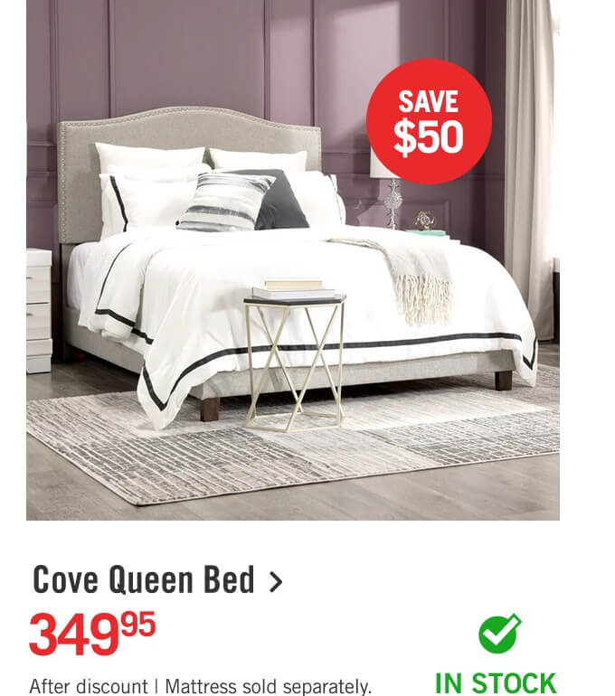 Cove Upholstered Platform Bed.