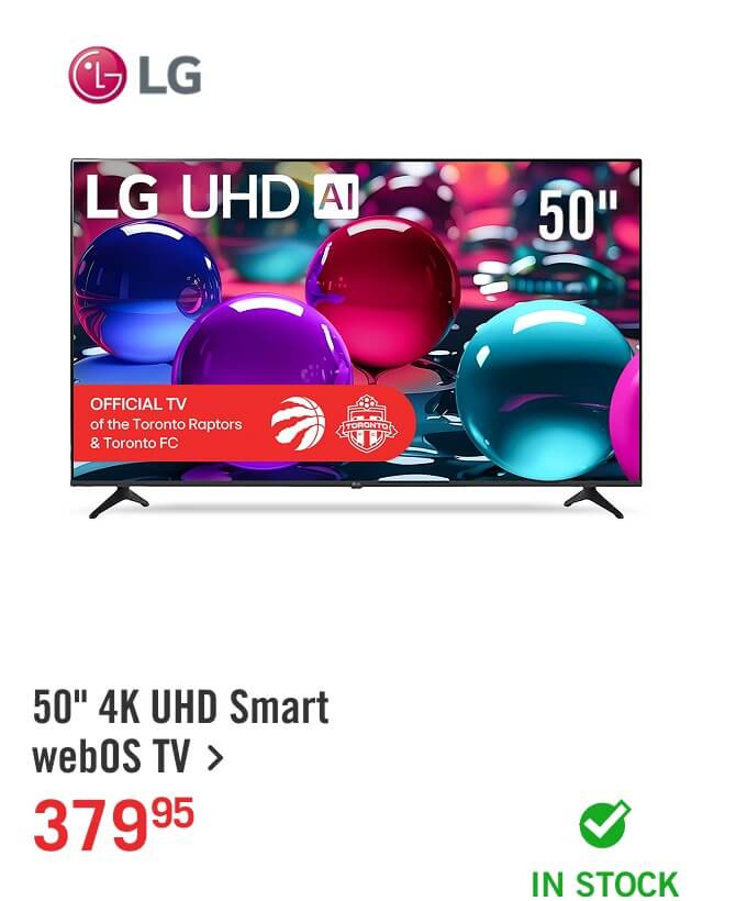 50" UA7000 4K UHD Smart webOS TV.