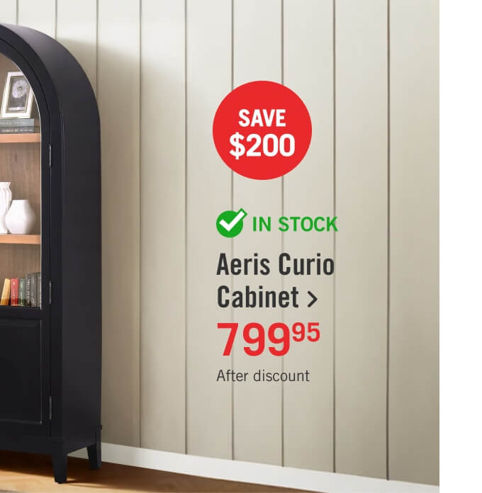 Aeris Arched Curio Cabinet.