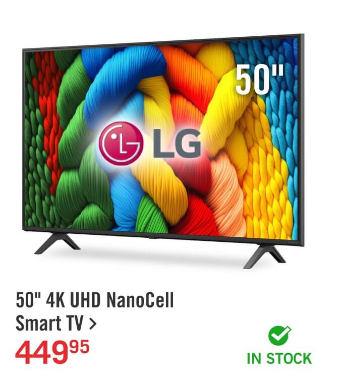 50" NANO80 LED 4K UHD Smart webOS TV.