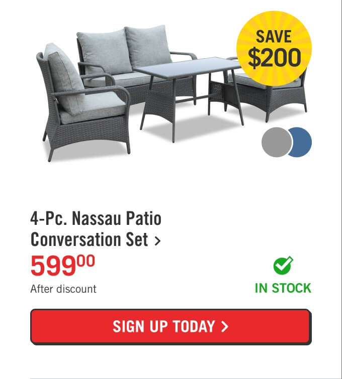 4-Pc. Nassau Patio Conversation Set.