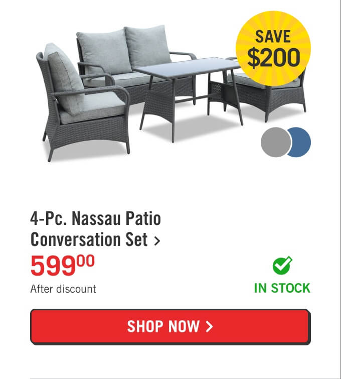 4-Pc. Nassau Patio Conversation Set.