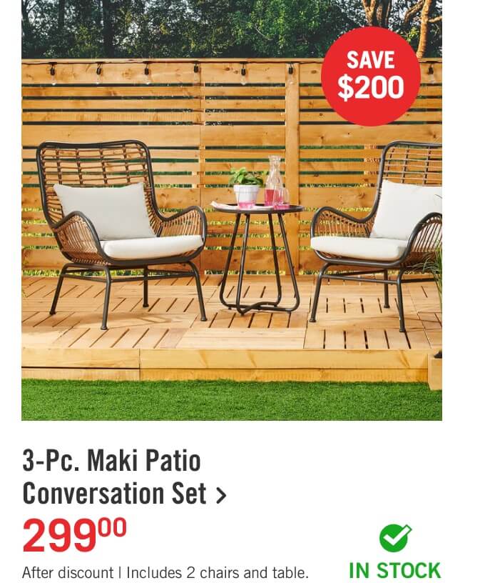 3-Pc. Maki Patio Conversation Set.