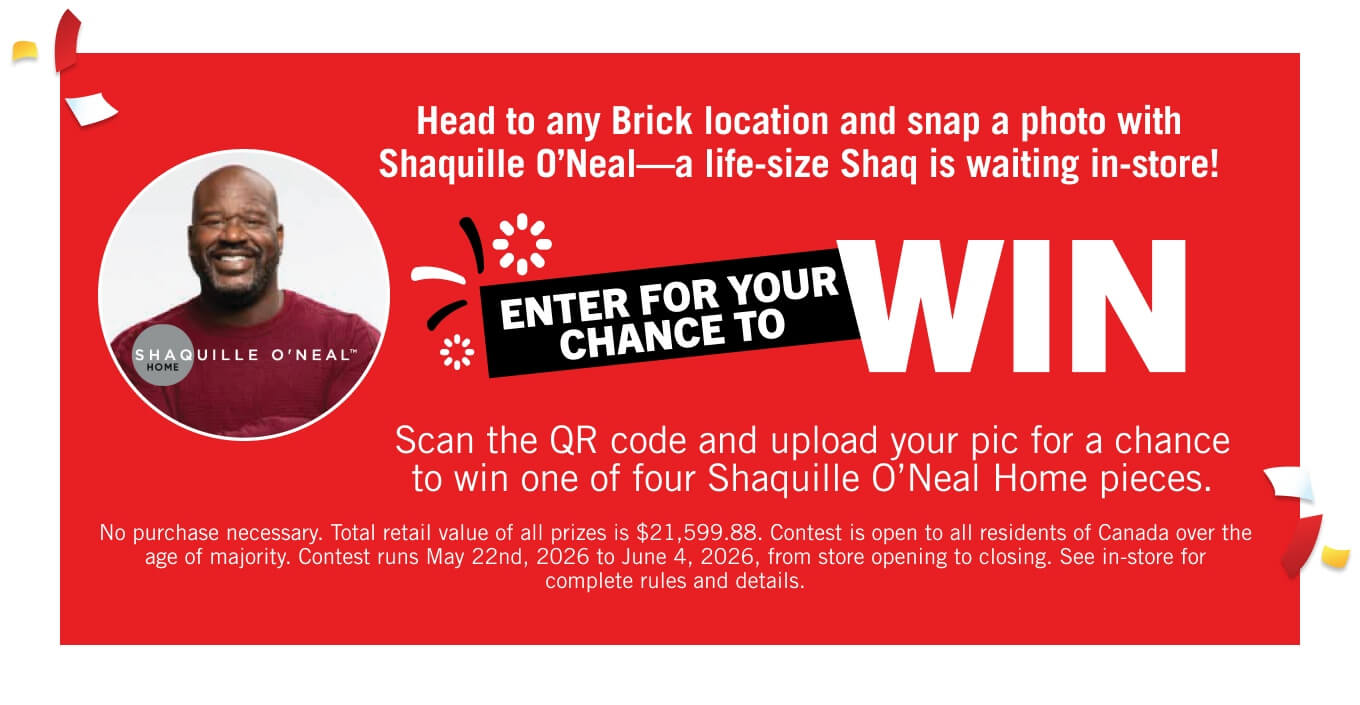Enter for your chance to win one of four Shaquille O'Neal Home pieces.