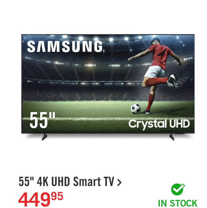 55" 4K UHD Smart TV.