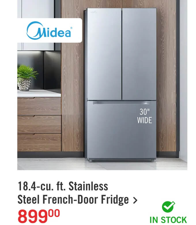 18.4-cu. ft. Stainless Steel French-Door Fridge.