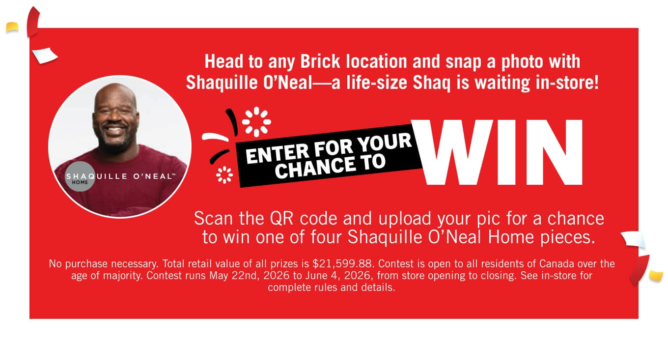 Enter for your chance to win one of four Shaquille O'Neal Home pieces.